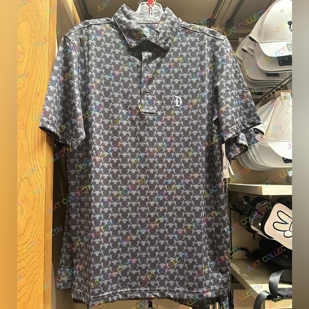 NWT Disney Parks Disneyland Logo Mickey Balloons Black Polo Shirt